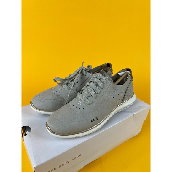 Hush Puppies Tricia Perf Lace Up Sneakers Womens 5.5 M Gray Nubuck Leather NWB - Picture 3 of 12